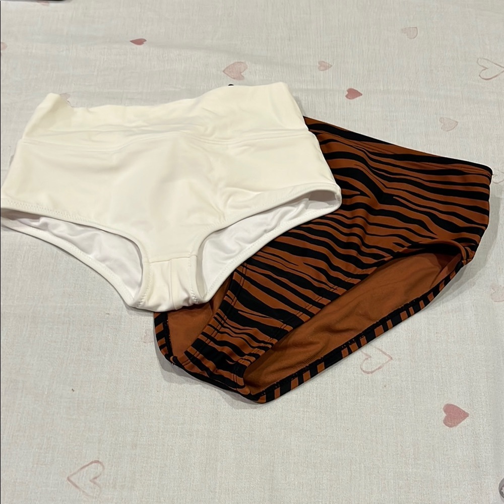 PINK Victoria's Secret Cream and Brown Bikinis